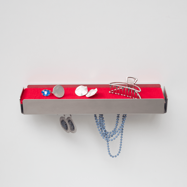 Sonderedition: KEY-BOX Edelstahl geschliffen - Schlüsselbrett mit Ablage für den Flur, Schmuckorganizer für dein Bad oder Schlafzimmer, Hakenleiste für die Küche oder Balkon