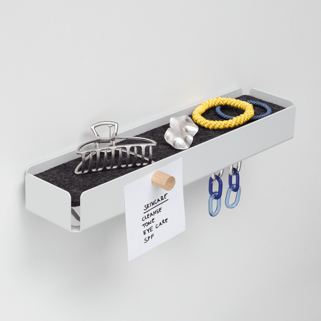 KEY-BOX - Schlüsselbrett mit Ablage für den Flur, Schmuckorganizer für dein Bad oder Schlafzimmer, Hakenleiste für die Küche oder Balkon