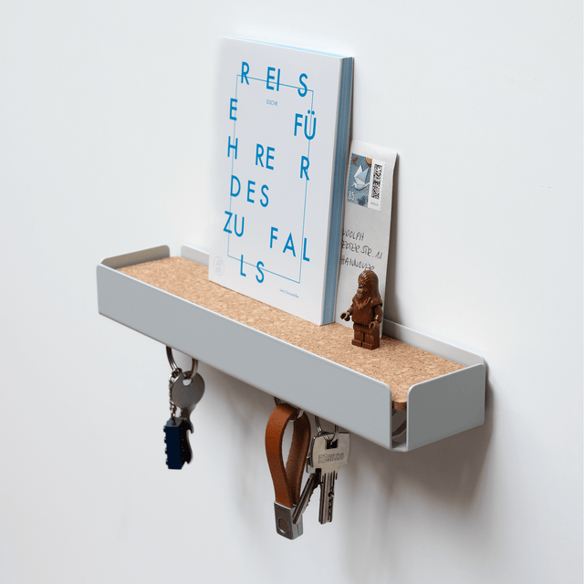 KEY-BOX - Schlüsselbrett mit Ablage für den Flur, Schmuckorganizer für dein Bad oder Schlafzimmer, Hakenleiste für die Küche oder Balkon