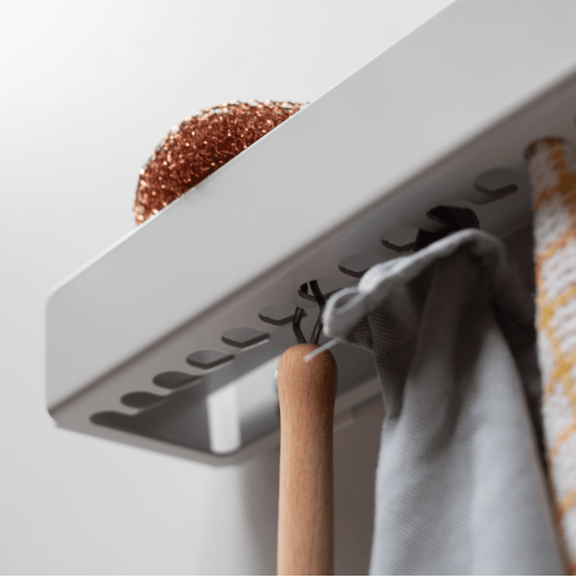 KEY-BOX - Schlüsselbrett mit Ablage für den Flur, Schmuckorganizer für dein Bad oder Schlafzimmer, Hakenleiste für die Küche oder Balkon