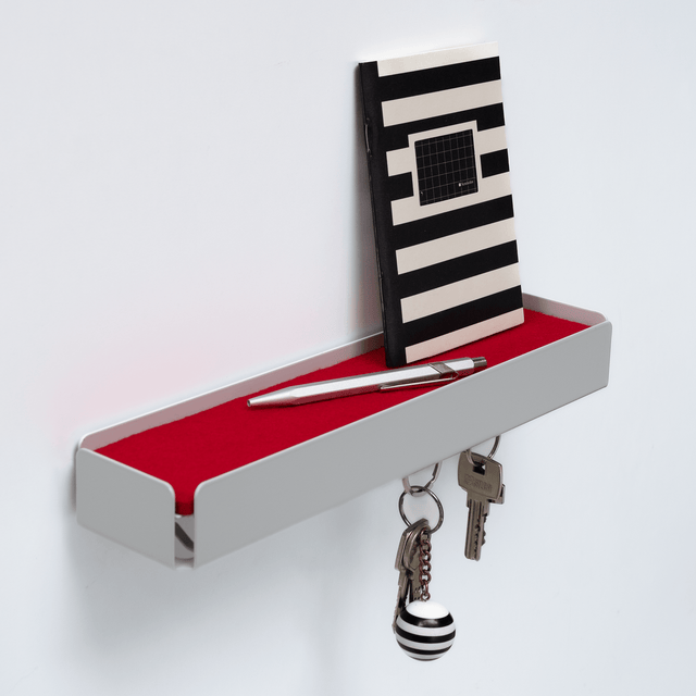 KEY-BOX - Schlüsselbrett mit Ablage für den Flur, Schmuckorganizer für dein Bad oder Schlafzimmer, Hakenleiste für die Küche oder Balkon