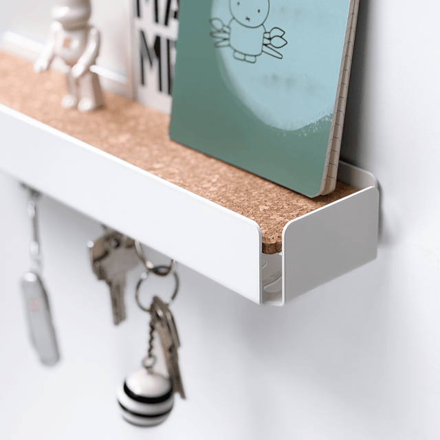 KEY-BOX - Schlüsselbrett mit Ablage für den Flur, Schmuckorganizer für dein Bad oder Schlafzimmer, Hakenleiste für die Küche oder Balkon