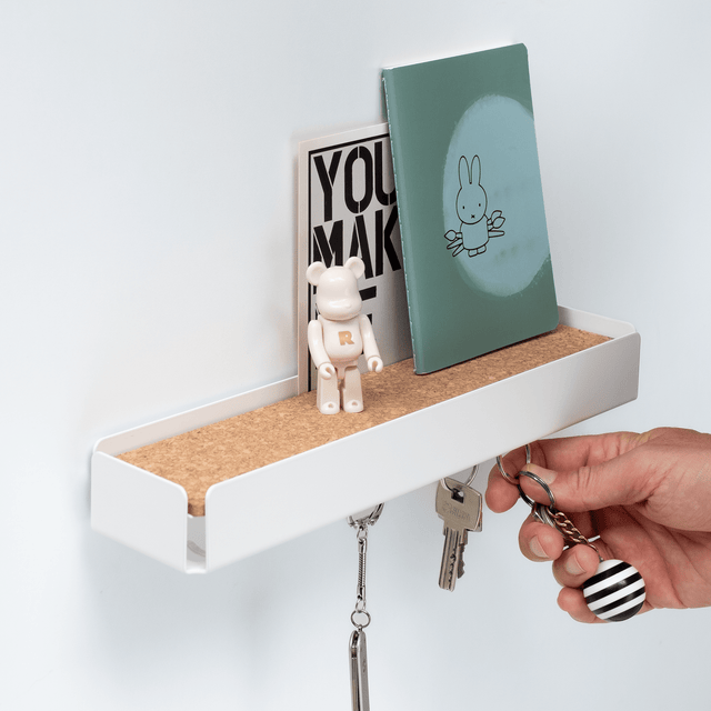 KEY-BOX - Schlüsselbrett mit Ablage für den Flur, Schmuckorganizer für dein Bad oder Schlafzimmer, Hakenleiste für die Küche oder Balkon