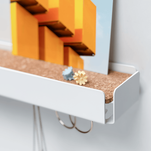 KEY-BOX - Schlüsselbrett mit Ablage für den Flur, Schmuckorganizer für dein Bad oder Schlafzimmer, Hakenleiste für die Küche oder Balkon