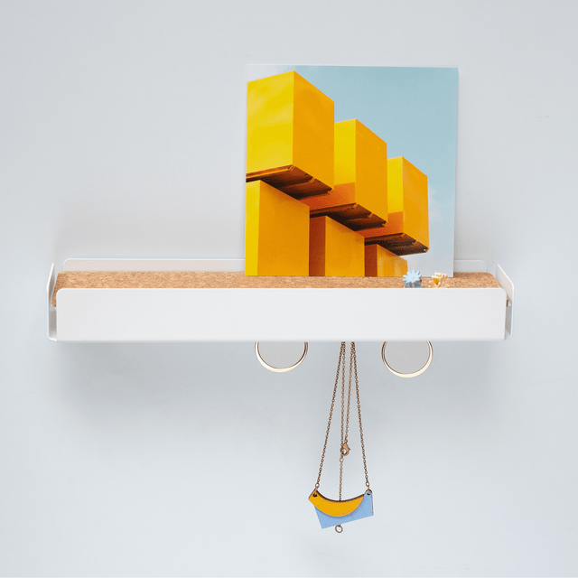 KEY-BOX - Schlüsselbrett mit Ablage für den Flur, Schmuckorganizer für dein Bad oder Schlafzimmer, Hakenleiste für die Küche oder Balkon