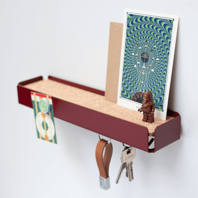 KEY-BOX - Schlüsselbrett mit Ablage für den Flur, Schmuckorganizer für dein Bad oder Schlafzimmer, Hakenleiste für die Küche oder Balkon