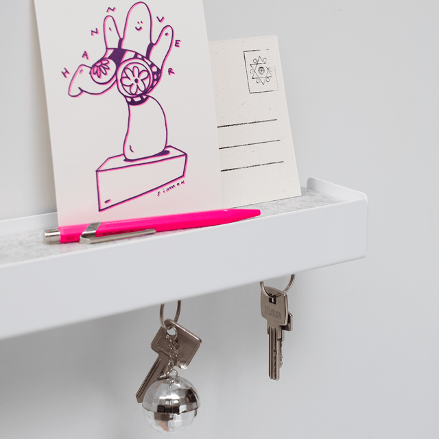 KEY-BOX - Schlüsselbrett mit Ablage für den Flur, Schmuckorganizer für dein Bad oder Schlafzimmer, Hakenleiste für die Küche oder Balkon