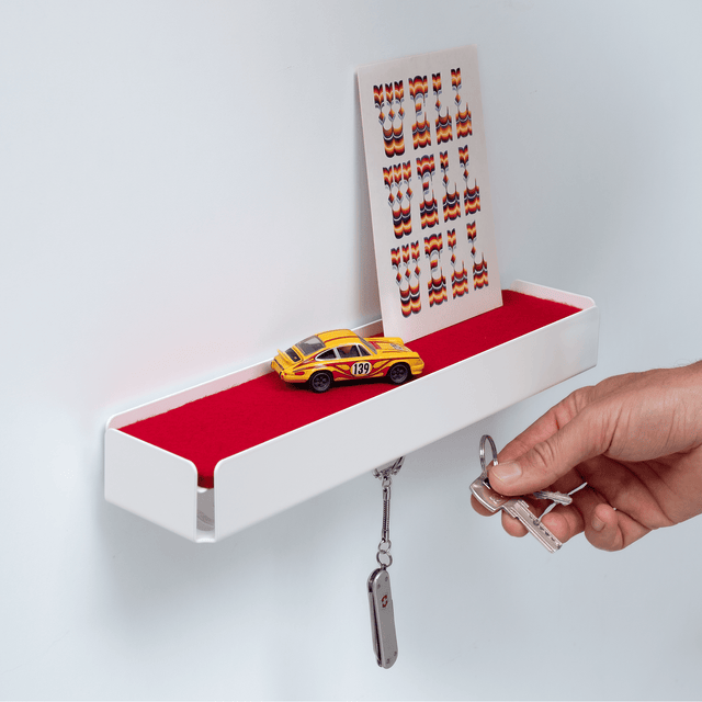 KEY-BOX - Schlüsselbrett mit Ablage für den Flur, Schmuckorganizer für dein Bad oder Schlafzimmer, Hakenleiste für die Küche oder Balkon