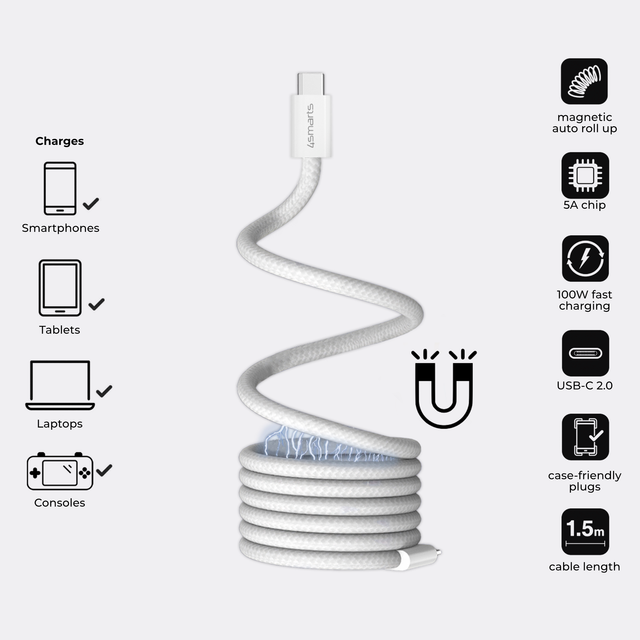 USB-C magnetisches RollUp Kabel 1,5m