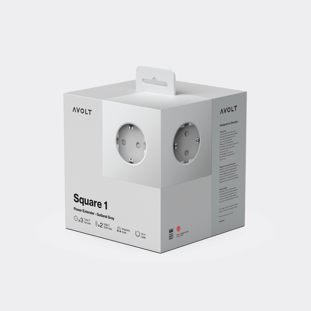 Avolt Square 1 - magnetische Mehrfachsteckdose + 2xUSB-C
